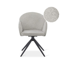 Load image into Gallery viewer, Carmen Boucle Swivel Dining ArmChairs - Set of 2 - Silver Grey