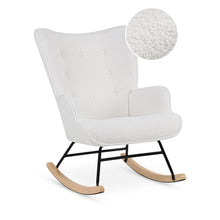 Load image into Gallery viewer, Ava Boucle Rocking Armchair - White