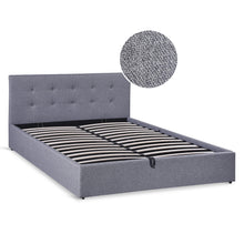 Load image into Gallery viewer, Lureva Linen Queen Gas Lift Bed Frame – Grey