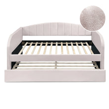 Load image into Gallery viewer, 23145-majura-single-velvet-trundle-bed-frame-pink-2603112