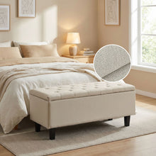 Load image into Gallery viewer, Sebastian Linen Storage Ottoman Bench - Beige