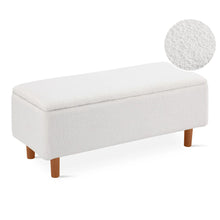 Load image into Gallery viewer, Theodore Boucle Storage Ottoman Bench - White