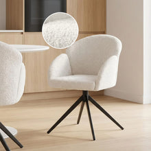 Load image into Gallery viewer, 23818-carmen-boucle-swivel-dining-armchairs-set-of-2-milky-white-2602271