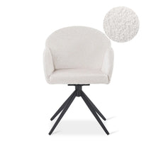 Load image into Gallery viewer, 23818-carmen-boucle-swivel-dining-armchairs-set-of-2-milky-white-2602272