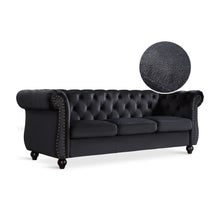 Load image into Gallery viewer, Emily Velvet 3 Seater Sofa – Black