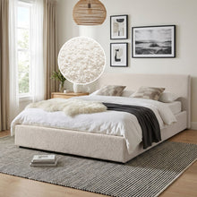 Load image into Gallery viewer, Lifteo Boucle Queen Gas Lift Bed Frame - Beige