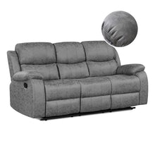 Load image into Gallery viewer, Wilson Manual 3 Seater Recliner Sofa - Grey