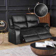 Load image into Gallery viewer, Wilson Manual 2 Seater Recliner Sofa - Black