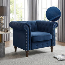 Load image into Gallery viewer, Chesley Velvet Occasional Chair - Navy Blue