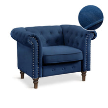 Load image into Gallery viewer, Chesley Velvet Occasional Chair - Navy Blue
