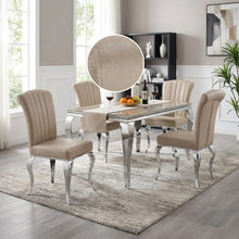 Load image into Gallery viewer, 23836-raven-velvet-dining-chairs-set-of-4-light-brown-2603201