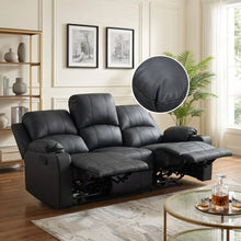 Load image into Gallery viewer, Marton Manual 3 Seater Recliner Sofa - Black