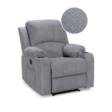 Load image into Gallery viewer, Henley Fabric Electric 1 Seater Recliner Sofa - Grey