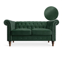 Load image into Gallery viewer, 23233-b-chesley-velvet-2-seater-sofa-green-2603122