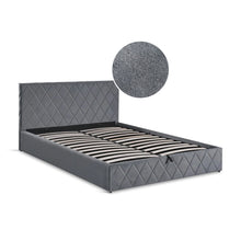 Load image into Gallery viewer, Dima Velvet Queen Gas Lift Bed Frame - Grey
