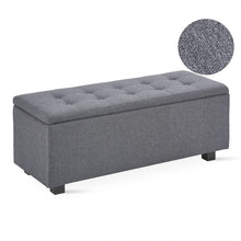 Load image into Gallery viewer, Alexander Linen Storage Ottoman Bench - Dark Grey