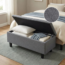 Load image into Gallery viewer, Sebastian Linen Storage Ottoman Bench - Grey