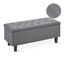 Load image into Gallery viewer, Sebastian Linen Storage Ottoman Bench - Grey