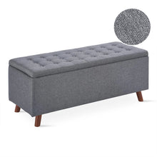 Load image into Gallery viewer, Levi Linen Storage Ottoman Bench - Dark Grey