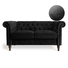 Load image into Gallery viewer, 23231-b-chesley-velvet-2-seater-sofa-black-2603116