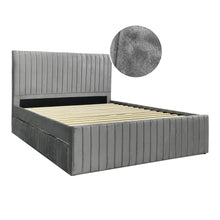 Load image into Gallery viewer, Tasman Velvet Queen with Single Trundle Bed Frame - Grey