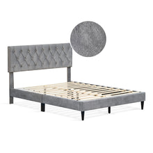 Load image into Gallery viewer, Rila Queen Velvet Bed Frame - Grey