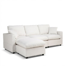 Load image into Gallery viewer, Hexham 3 Seater Modular Sofa with Ottoman - Linen Cream