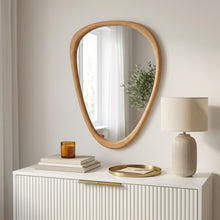 Load image into Gallery viewer, 24426-noma-pebble-wall-mirror-93cm-warm-walnut-2603276