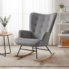 Load image into Gallery viewer, Kiva Velvet Rocking Armchair - Dark Grey