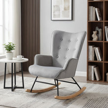 Load image into Gallery viewer, Kiva Velvet Rocking Armchair - Dark Grey