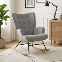 Load image into Gallery viewer, Kiva Velvet Rocking Armchair - Dark Grey