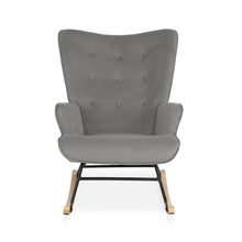 Load image into Gallery viewer, Kiva Velvet Rocking Armchair - Dark Grey