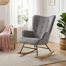 Load image into Gallery viewer, Kiva Velvet Rocking Armchair - Dark Grey