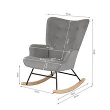 Load image into Gallery viewer, Kiva Velvet Rocking Armchair - Dark Grey