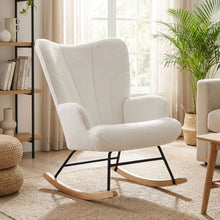 Load image into Gallery viewer, Liva Boucle Rocking Armchair - White