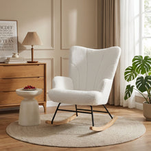 Load image into Gallery viewer, Liva Boucle Rocking Armchair - White