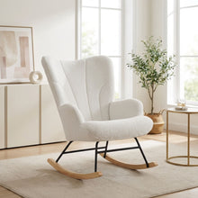 Load image into Gallery viewer, Liva Boucle Rocking Armchair - White