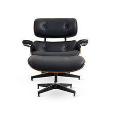 Load image into Gallery viewer, Veylo PU Armchair With Ottoman - Black & Walnut