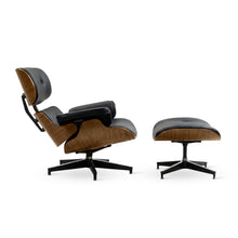 Load image into Gallery viewer, Veylo PU Armchair With Ottoman - Black & Walnut
