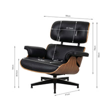 Load image into Gallery viewer, Veylo PU Armchair With Ottoman - Black & Walnut