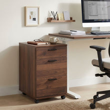 Load image into Gallery viewer, Nakia 3 Drawer Filing Cabinet - Walnut
