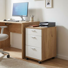 Load image into Gallery viewer, Nakia 3 Drawer Filing Cabinet - Oak+White