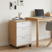 Load image into Gallery viewer, Nakia 3 Drawer Filing Cabinet - Oak+White