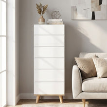 Load image into Gallery viewer, 22990-hudson-wooden-slim-tallboy-6-drawers-white-2604014