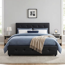 Load image into Gallery viewer, Augusta Queen PU Bed Frame - Black
