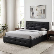 Load image into Gallery viewer, Augusta Queen PU Bed Frame - Black