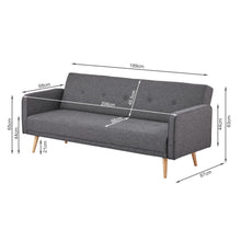 Load image into Gallery viewer, Jarrod 3 Seater Sofa Bed - Dark Grey