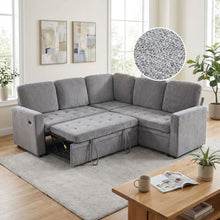 Load image into Gallery viewer, Haven L-Shaped Sofa Bed with Storage - Dark Grey