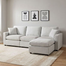 Load image into Gallery viewer, Hexham 3 Seater Modular Sofa with Ottoman - Grey