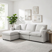 Load image into Gallery viewer, Hexham 3 Seater Modular Sofa with Ottoman - Grey